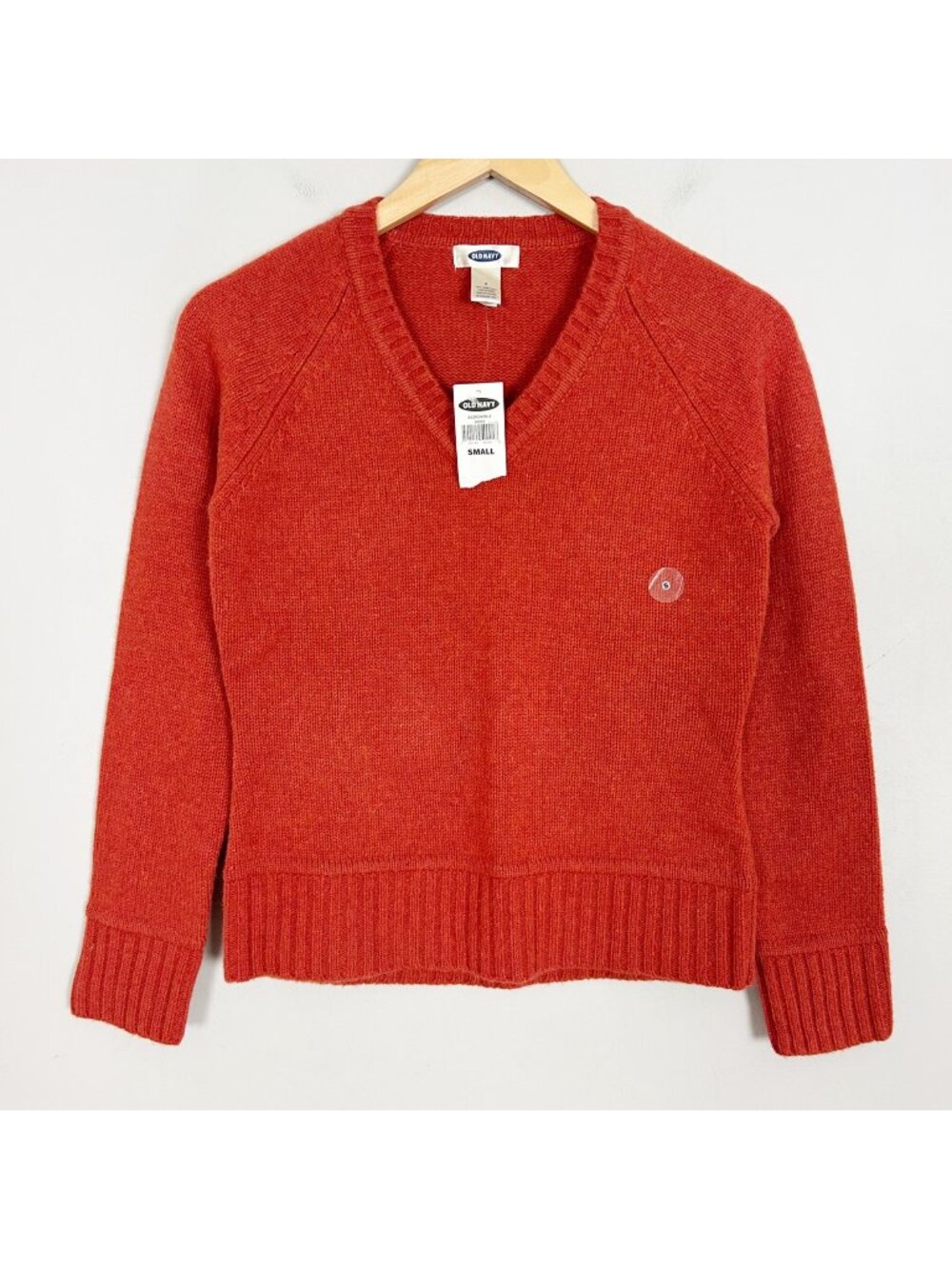 Y2K Vtg NEW Old Navy V-neck 100% Lambswool Sweater Classic Retro Size Small Wome
